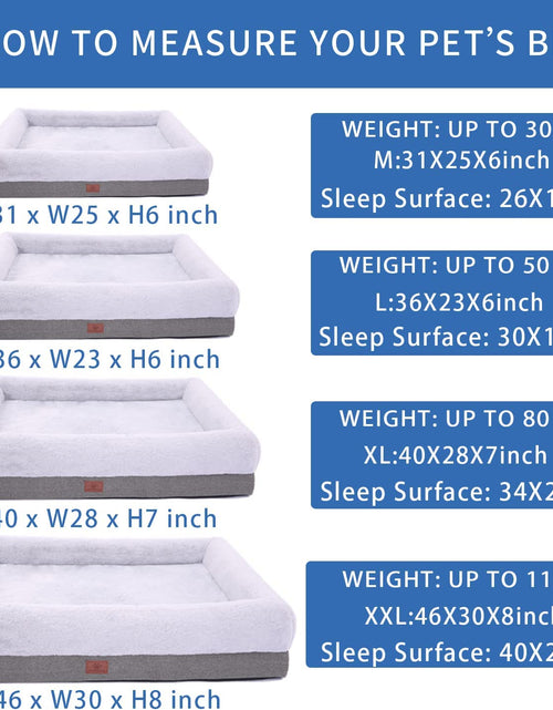 Load image into Gallery viewer, Orthopedic Dog Bed for Large Dogs and Medium Dogs, Dog Sofa Bed with Waterproof Liner Pad and Removable Washable Cover, Dog Mat for Crates and Couch，Puppy Bed, Pet Bed
