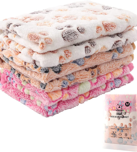3 Pack Cat and Dog Blanket Soft & Warm Fleece Flannel Pet Blanket, Great Pet Throw for Puppy, Small Dog, Medium Dog & Large Dog (Medium)