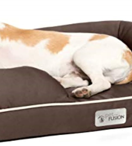 Ultimate Dog Bed, Orthopedic Memory Foam, Multiple Sizes/Colors, Medium Firmness Pillow, Waterproof Liner, YKK Zippers, Breathable 35% Cotton Cover, 1Yr. Warranty, Small (25X20"), Brown
