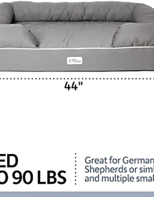 Load image into Gallery viewer, Ultimate Dog Bed, Orthopedic Memory Foam, Medium Firmness Pillow, Waterproof Liner, YKK Zippers, Breathable 35% Cotton Cover, 1Yr. Warranty,Slate Grey, X-Large (44X34")

